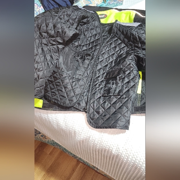 BILT EUC MENS SIZE 2XL FLORESCENT PADDED LINED WATERPROOF MOTORSPORT BIKING COAT - Picture 10 of 12